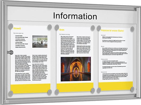 Actual product image kaiserkraft Display case for indoor use (Magnet board, 76 x 50 cm)