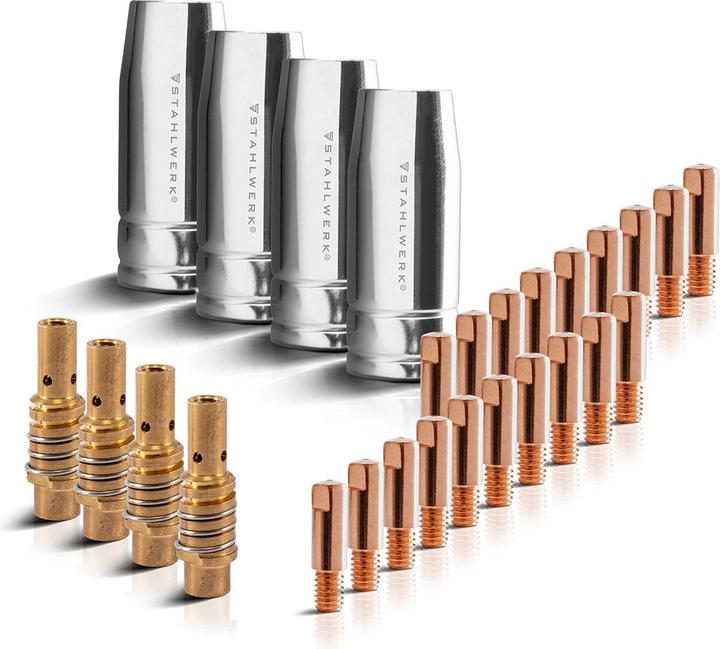 Actual product image Stahlwerk Wear parts MIG MAG 28-piece AK15/MB15 AK14/MB14 Welding torch