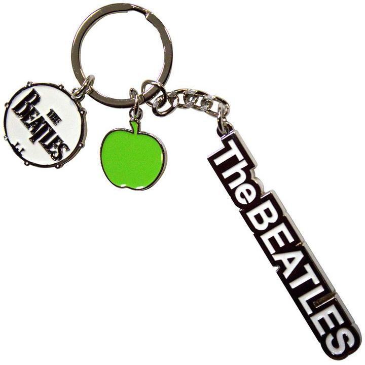 Immagine prodotto The Beatles Portachiavi con testo e logo a goccia T e charms a forma di mela