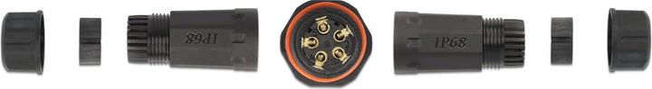 Produktbild Delock Kabelverbinder für Aussenbereich 5 Pin, IP68 wasserdicht, schraubbar, Kabeldurchmesser 4,5
