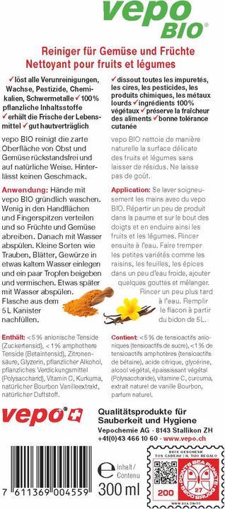 Produktbild Vepo Bio Reiniger für Früchte und Gemüse