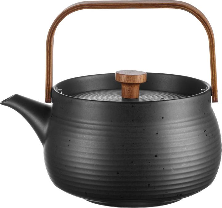 Immagine prodotto ASA Selection Teiera con manico in legno, nera (0.60 l)