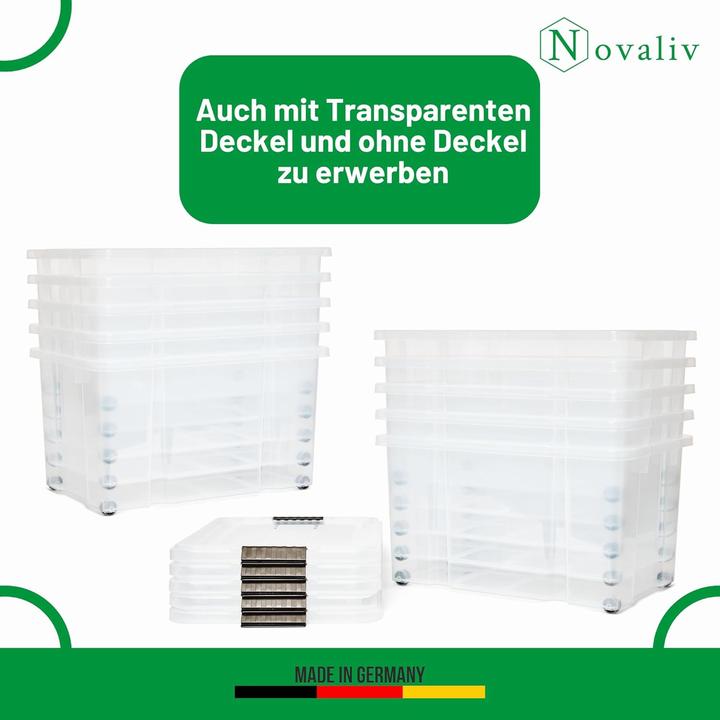 Produktbild Novaliv 3x Aufbewahrungsboxen mit Deckel Gross 55L Anthrazit Nestbar stapelbar mit Clipverschluss Rol (55 l)