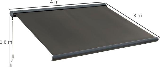 Immagine prodotto Swisshandel24 Tenda da sole elettrica con telecomando Manovella Tenda da sole a cassetta completa Tenda da sole a (4 m)