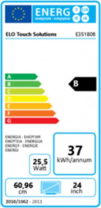 Energy Label ēlo 2402L 24IN TOUCHSCREEN MONITOR (1920 x 1080 pixels, 23.80")