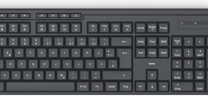 Produktbild Hama WKM-200 Funk Tastatur, Maus-Set Deutsch, QWERTZ Schwarz (DE, Kabellos)