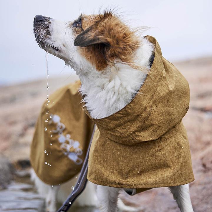 Actual product image Hurtta Monsoon V2 Eco green mackintosh, 70 cm (70, Dog raincoat)