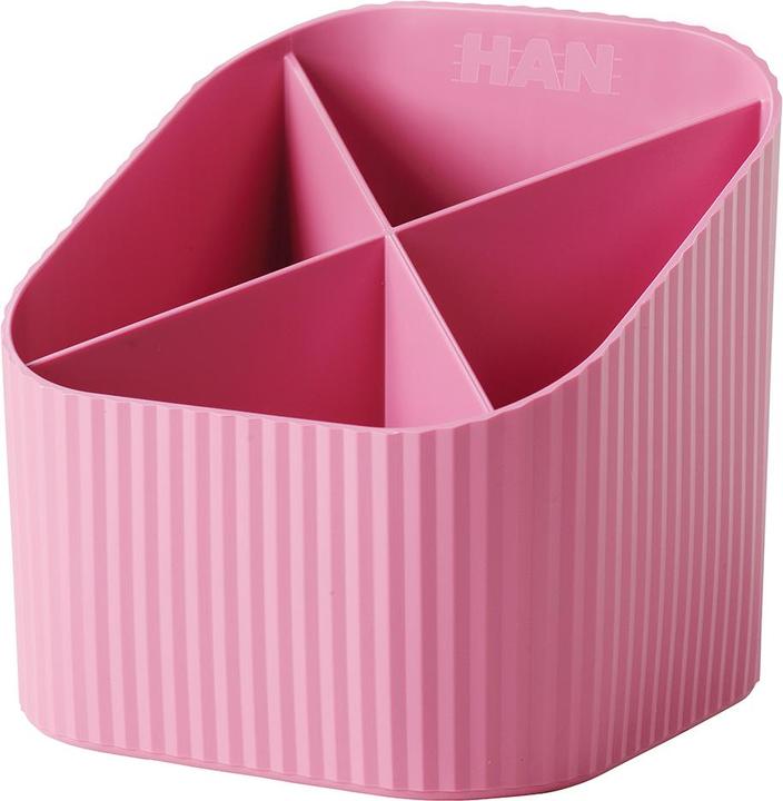 Actual product image Han Pencil holder Re-X-LOOP, pink 4 compartments, 100% recycled eco-plastic