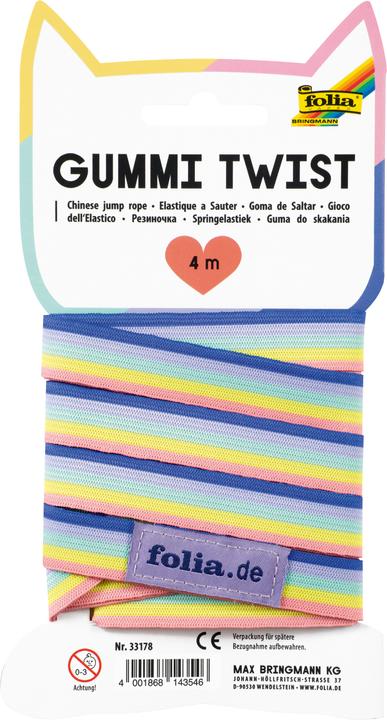 Folia Gummi Twist, Regenbogen (400 cm)
