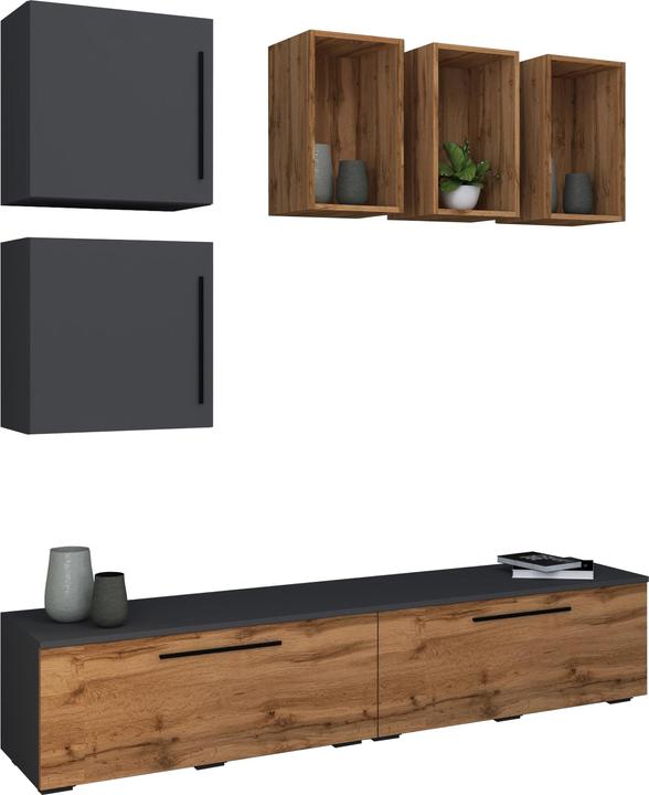 Actual product image VCM TV Lowboard TV Cabinet Wall Unit Living Room Wall Unit Arila L (190 x 40 x 200 cm)