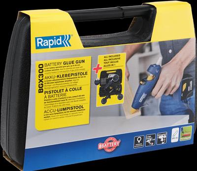 Actual product image Rapid BGX300 cordless glue gun 12mm