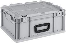 Produktbild Allit Aufbewahrungsbox ProfiPlus EuroCarry 417, grau Eurobox aus PP, mit Klappdeckel, Tragkraft: 17