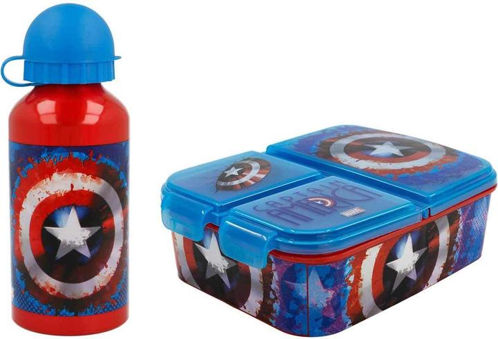Stor Brotdose & Trinkflasche Captain America