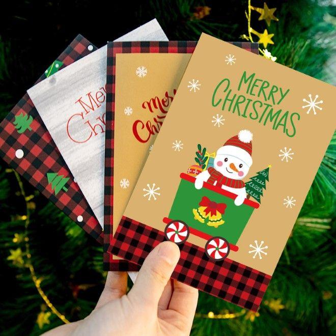 Produktbild MU Classic Weihnachtskarte 6er Set Festive Plaid Wonderland Series (6 Stk.)