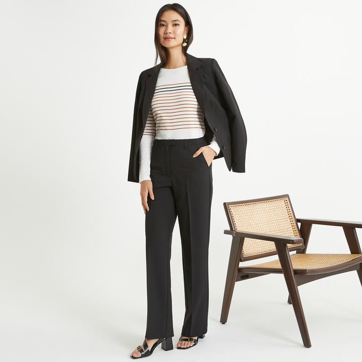 Actual product image Anne Weyburn Striped round neck shirt with long sleeves (W32/L34)
