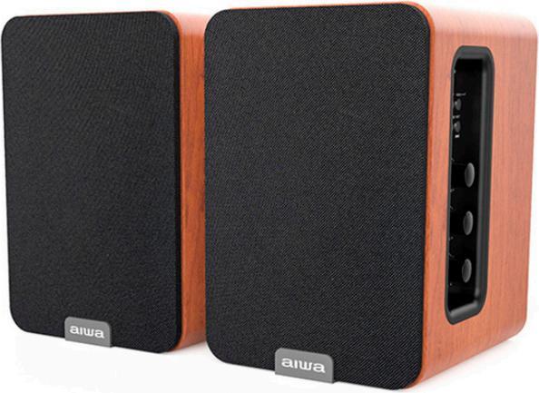 Actual product image Aiwa ASP-A200 Active Speaker Pair, brown (1 pair, 25 W)