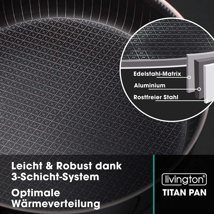 Produktbild Livington Titan Pan (26.50 cm, Bratpfanne, Edelstahl, Aluminium)