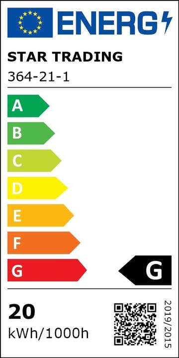 Energy Label Star Trading High (E27, 20 W, 1600 lm, 1 x, G)