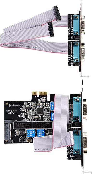 Actual product image StarTech com 4-Port Serial PCIe Card, Quad-Port PCI Express to RS232/RS422/RS485 (DB9) Serial Card