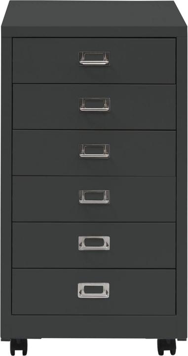 Image du produit Mendler Caisson roulant HWC-L49, métal 75x40x41cm 6 tiroirs, gris foncé
