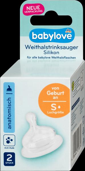 Actual product image dm babylove Valve teat wide neck silicone, size S, from birth, anatomical, universal size
