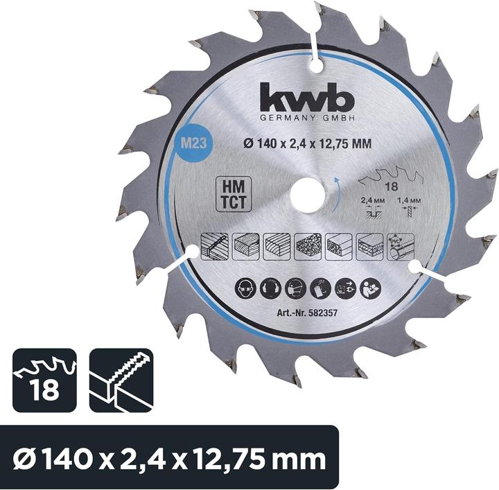 Produktbild kwb Kreissägeblatt HM Mittel Ø 140x12,75 Z18