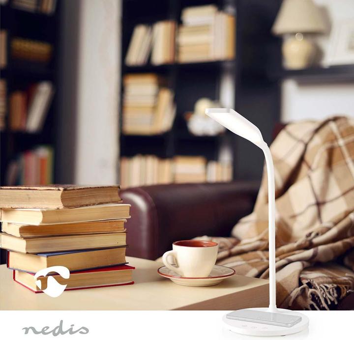 Produktbild Nedis LED-Lampe mit Wireless-Ladegerät - DimmSchalter - LED - 15 W - mit Dimmung - Kaltweiss/Naturwe (350 lm)