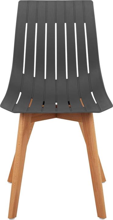 Actual product image Fromm & Starck Stuhl 2er Set bis 150 kg Lehnstuhl Kunststoff Holzbeine Buche grau Designstuhl