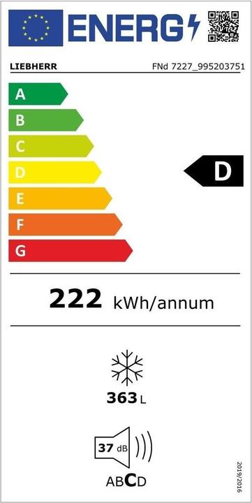 Energy Label Liebherr FND7227-22 Plus (Stand-alone, 363 l)