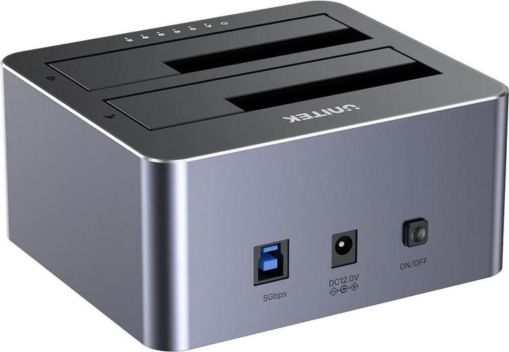 Produktbild Unitek Y-3026GY01-EU Disk Clone Station 2 x SATA 2 5 /3 5 USB 5Gbps (USB-B, 2 Ports)