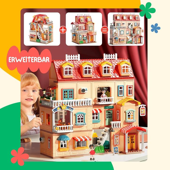 Produktbild Hermex Puppen Haus Stube Möbel Spielzeug Spielhaus Villa Residenz Schloss