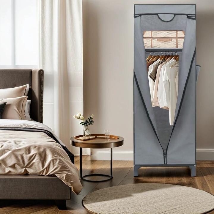 Immagine prodotto Intirilife Armadio pieghevole con cerniera e appendiabiti (68 x 45 x 175 cm)