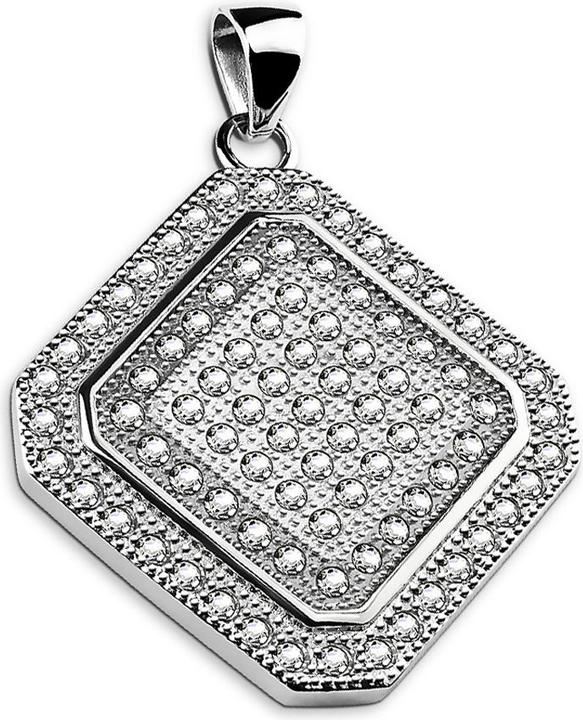 Immagine prodotto Star Piercing Ciondolo in argento quadrato pieno di cristalli (Acciaio chirurgico 316L)