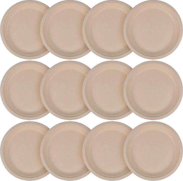 Produktbild Natura Punto Teller rund aus Zuckerrohr, 12er-Set (12 x)