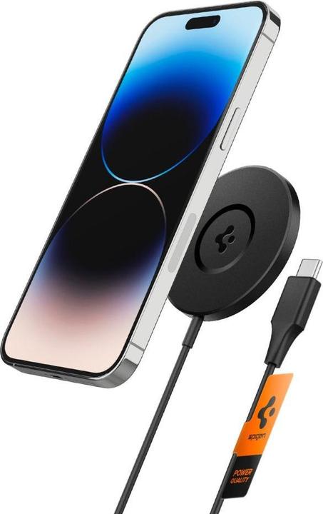 Actual product image Spigen Pf2101 Arcfield Magnetic Magsafe Wireless Charger Black (9 W)