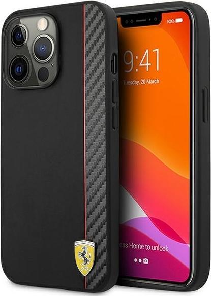 Immagine prodotto Ferrari FESAXHCP13LBK Custodia rigida per iPhone 13 Pro/13 da 6,1" czarny/nero On Track Carbon Stripe (Apple iPhone 13 Pro)
