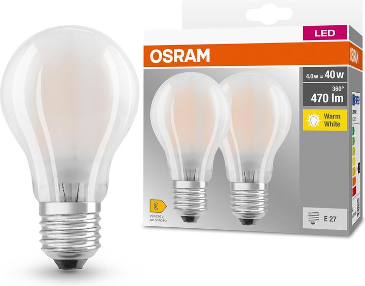 Produktbild Osram 4099854094248 LED EEK E (A - G) E27 Kerzenform 4 W = 40 W Warmweiss (Ø x H) (E27, 4 W, 470 lm, 20 x, E)