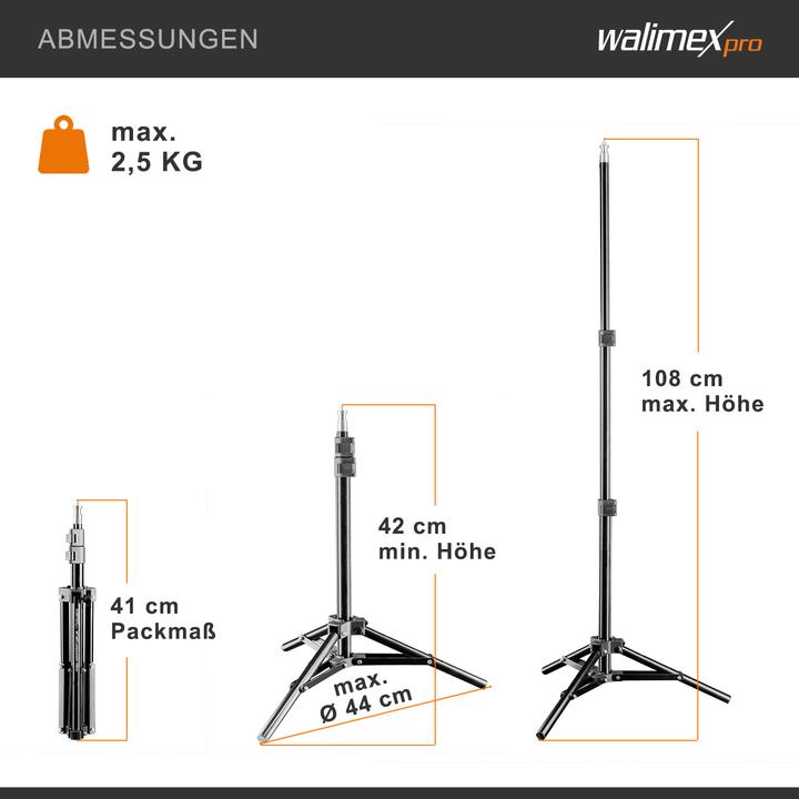 Produktbild Walimex WT-802 Lampenstativ, 108cm (108 cm, 2.50 kg)