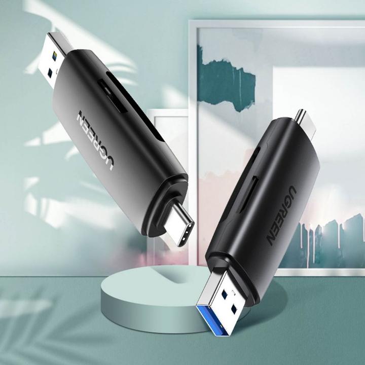 Image du produit Ugreen CM304 USB + USB-C Adapter Lecteur de cartes SD + microSD (noir) (USB-C)