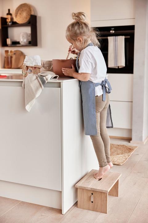 Produktbild Oyoy Geschirrtuch-Set Linu 2 Stück, Beige/Blau (50 x 70 cm)