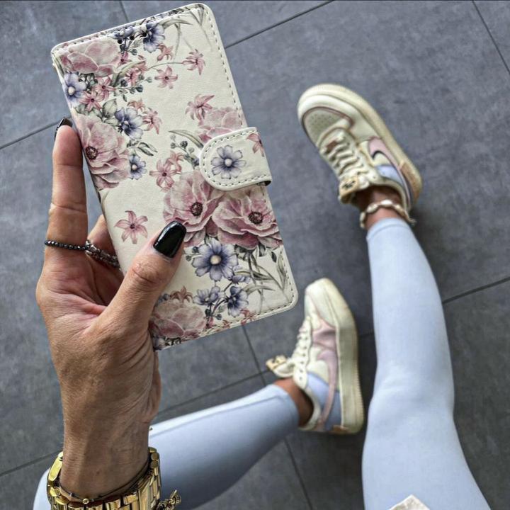 Actual product image Tech-Protect Kaardivahega mobiiliümbris Redmi 12 Wallet Blossom, valge lill (Xiaomi Redmi 12)