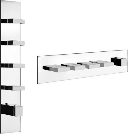 Gessi Rettangolo, Fertigmontageset mit 4 separaten Wegen, eine Rosette, 43028