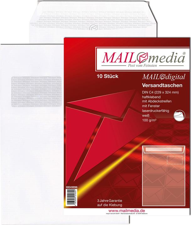 Produktbild Mailmedia Versandtasche "MAILdigital", C4, weiá (C4, 10 x)