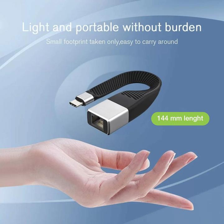 Actual product image Techly Short flat rate USB-C Male to RJ45 (USB-C, USB, RJ45 (1x))
