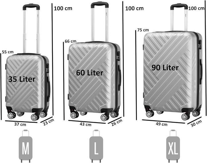 Image du produit Zelsius 3-teiliges Hartschalenkoffer-Set (Bagage à main (jusqu'à 50l))