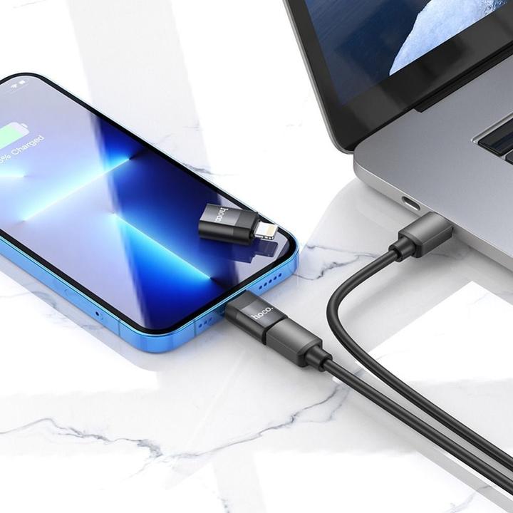 Actual product image Hoco USB Adapter UA17 Type-C - Lightning Black (Lightning)