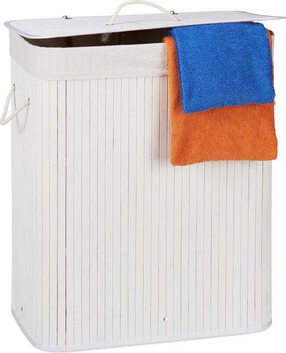 Image du produit Relaxdays Panier à linge, 2 compartiments (95 l)