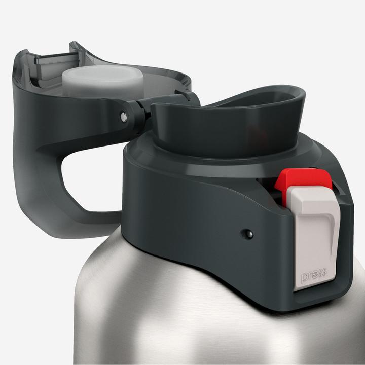 Immagine prodotto Quechua 1 L insulated stainless steel flask 900 with quick-release cap for hiking - Grey (1 l)