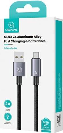 Immagine prodotto Usams Cavo USB na Micro-USB 2A 2m a ricarica rapida stalowy/tarnish SJ670USB01 (US-SJ670) (2 m, USB 2.0)
