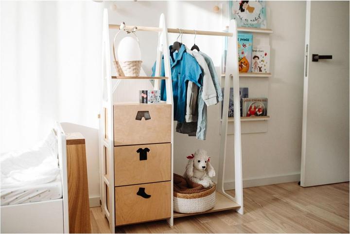 Immagine prodotto Duck Woodworks Cassettiere dell'armadio per bambini con maniglie a forma di abito